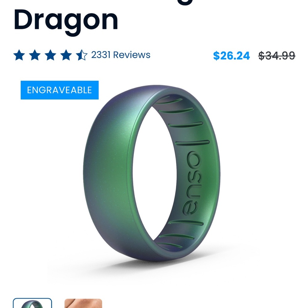 Enso Legends Classic Silicone Ring - Dragon - Picture 2 of 2